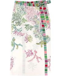 Loro Piana - Floral-Print Tied-Waist Skirt - Lyst