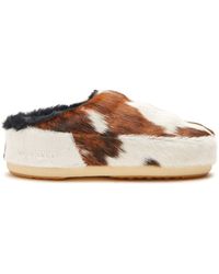 Moon Boot - Cow-print Pony Hair Mules - Lyst