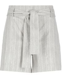 D.exterior - Striped Belted Shorts - Lyst