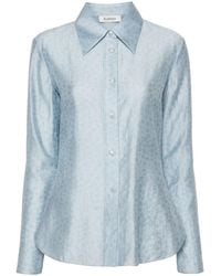Rodebjer - Carmen Blouse Met Geborduurde Bloemen - Lyst