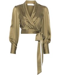 Zimmermann - Silk Wrap Blouse - Lyst