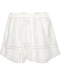 TOTEME - Monogram Cotton Blend Pajama Shorts - Lyst