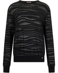 Herno - Gestreifter Pullover Mit Rundem Ausschnitt - Lyst