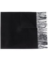 Moschino - Logo-Embroidered Fringed Scarf - Lyst