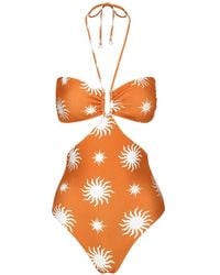 DAZE DAYZ - Sun-Print Cutout Swimsuit - Lyst