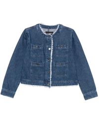 KARL LAGERFELD - Frayed-Edge Denim Jacket - Lyst