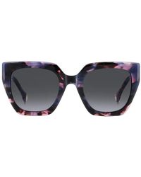 Carolina Herrera - Tortoiseshell-Effect Squared-Frame Sunglasses - Lyst