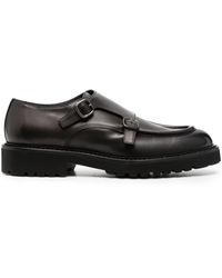 A.Testoni Leather Monk Strap Shoes in Black for Men | Lyst
