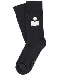 Isabel Marant - Logo-Intarsia Ribbed-Trim Socks - Lyst