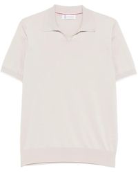 Brunello Cucinelli - Knitted Cotton Polo Shirt - Lyst