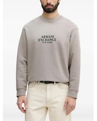 ARMANI EXCHANGE - Logo-Embroidered Sweatshirt - Lyst