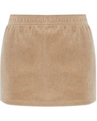 Alexander Wang - Rhinestone-Embellished Embossed-Logo Mini Skirt - Lyst