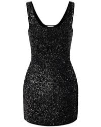 Elisabetta Franchi - Knit Mini Dress With Sequins - Lyst