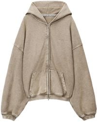 Alexander Wang - All-Over Crystal Oversized Zip-Up Hoodie - Lyst