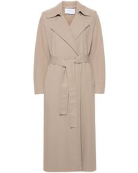 Harris Wharf London - Notched-lapel Belted Trench Coat - Lyst