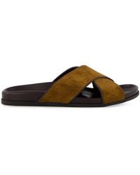 Manolo Blahnik - Chiltern Suède Sandalen - Lyst