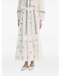 La Petite Francaise - Jamal Embroidered Tiered Maxi Skirt - Lyst