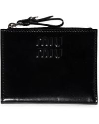 Miu Miu - Small Logo-Embossed Leather Wallet - Lyst