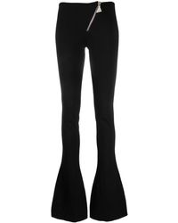 The Attico - Zip-Up Jersey Flared Trousers - Lyst