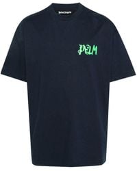 Palm Angels - Katoenen T-shirt Met Logoprint - Lyst