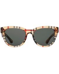 Burberry - Vintage Check Round-frame Sunglasses - Lyst