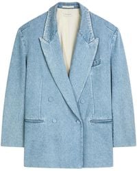 Dries Van Noten - Blazer Denim Doppiopetto - Lyst