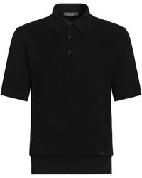Dolce & Gabbana - Micro-Rib Cotton Polo Shirt - Lyst