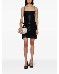 Alexander Wang Lace Trim Slip Dress in Black | Lyst