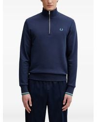 Fred Perry - Pull En Coton À Col Zippé - Lyst