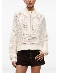 STAUD - Open-Knit Quarter-Zip Sweater - Lyst