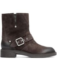 Ash - Floss Flower Buckled Suede Biker Boots - Lyst