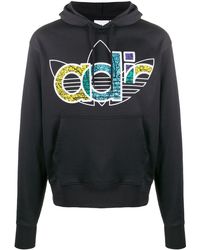 adidas Large Logo Print Hoodie - Black