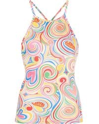 Love Moschino - Swirled Heart-print Vest Top - Lyst