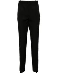 McQueen - Low-Rise Satin-Trim Tailored Trousers - Lyst