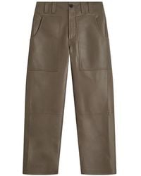 Belstaff - Logo-Patch Leather Trousers - Lyst