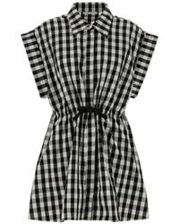 Givenchy - Gingham A-Line Mini Shirt Dress - Lyst
