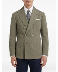 Brunello Cucinelli - Double-Breasted Cotton Blazer - Lyst