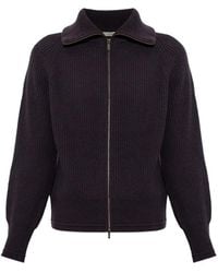 Entire studios - Ribbed-Knit Wool Cardigan - Lyst