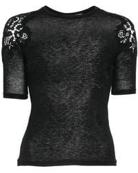 Ermanno Scervino - T-Shirt À Empiècements En Dentelle - Lyst