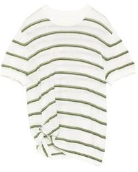 JNBY - Striped Buckle Knit Top - Lyst