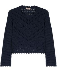 Twin Set - Crochet-knit Cotton Jumper - Lyst
