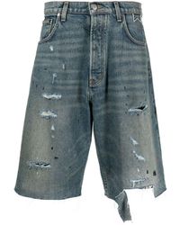 Rhude - Jeans-Shorts mit Farbklecksen - Lyst