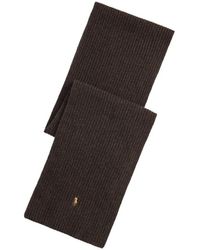 Polo Ralph Lauren - Ribbed-Knit Logo-Embroidered Scarf - Lyst