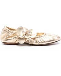 Zimmermann - Orchid Leather Ballerina Shoes - Lyst