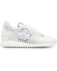 Le Silla - Lace-embroidered Leather Sneakers - Lyst