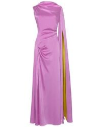 ROKSANDA - Oma Draped Silk-Satin Maxi Dress - Lyst