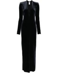 Amazuìn - Fluwelen Maxi-Jurk Met Diepe Hals - Lyst