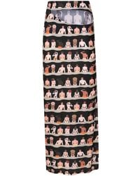 Amir Slama - Graphic-Print Cut-Out Maxi Skirt - Lyst