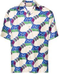 Gucci - 3d GG Print Silk Shirt - Lyst