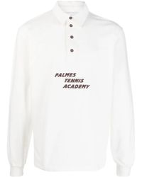 Palmes - Logo-Print Button-Up Sweatshirt - Lyst